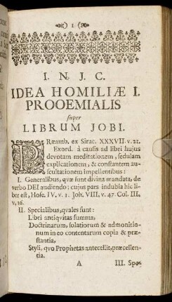 Idea Homiliæ I. - Idea Homiliæ XXX.