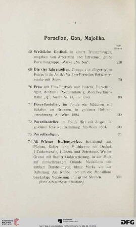 Porzellan, Ton, Majolika (Nr. 68-153)