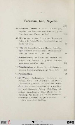 Porzellan, Ton, Majolika (Nr. 68-153)