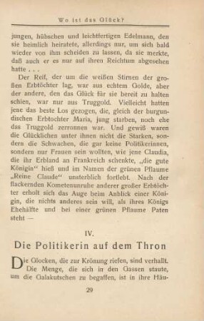 IV. Die Politikerin auf dem Thron