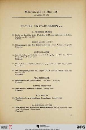 Mittwoch, vormittags 10 Uhr (Nr. 300-588)