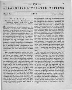 Historisches Taschenbuch. Hrsg. v. F. Raumer. Jg. 8. Leipzig: Brockhaus 1847