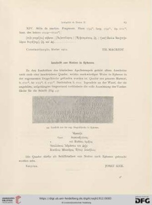 Inschrift aus Notion in Ephesos