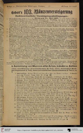 [Mittwoch, 18. Mai 1927] (Katalog Nr. 103)