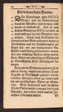 (XIV.) Die beharrliche Demut.