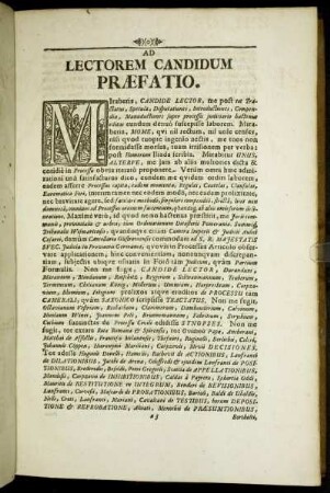 Ad Lectorem Candidum Præfatio.