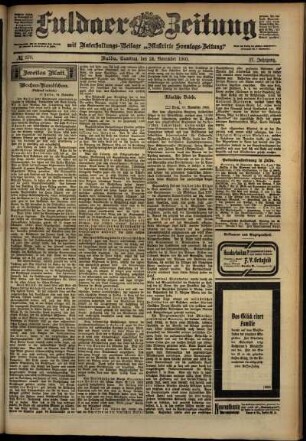 Zweite Ausgabe vom Samstag, den 24. November 1900.