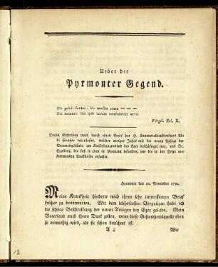 Uiber die Phromenter Gegend.