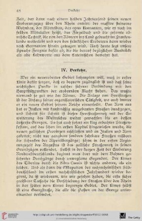 IV. Verkehr