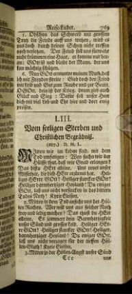 LIII. Vom seeligen Sterben und Christlichen Gebräbniß.