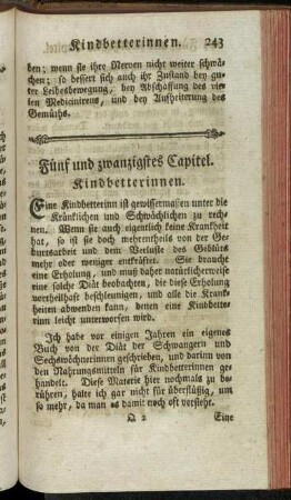 Fünf und zwanzigstes Capitel. Kindbetterinnen.