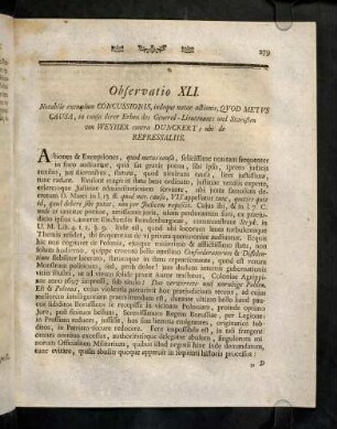 279-289, Observatio XLI - XLIII