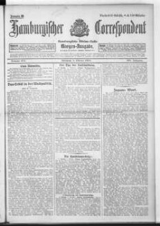 Hamburgischer Correspondent und Hamburgische Börsen-Halle : ältestes Hamburger Handels- u. Börsenbl. ; bedeutendste u. größte Schiffahrts-Zeitung Deutschlands, Morgenausgabe