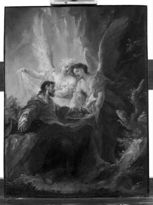 Christus wird von Engeln gestärkt
