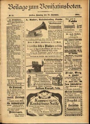 Zweite Ausgabe vom Sonntag, den 29. Dezember 1901.