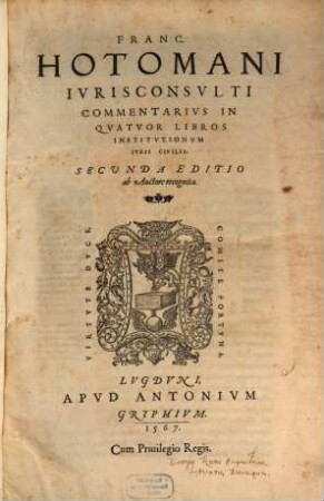 Commentarius in quatuor libros Institutionum Iuris Civilis