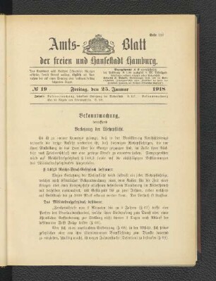 No. 19, 25. Januar 1918