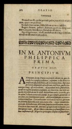 In M. Antonium Philippica Prima. Oratio XLIV.