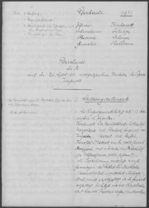 Kirchensall mit Mangoldsall und Neureut sowie Kesselhof, Waldsall und Orbachshof: Pfarrbericht 1931