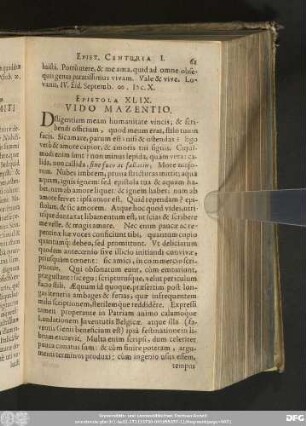 Epistola XLIX. Vido Mazentio.