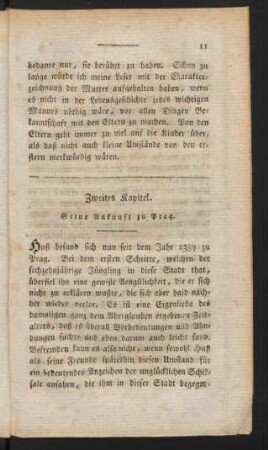 Zweites Kapitel. Seine Ankunft zu Prag.