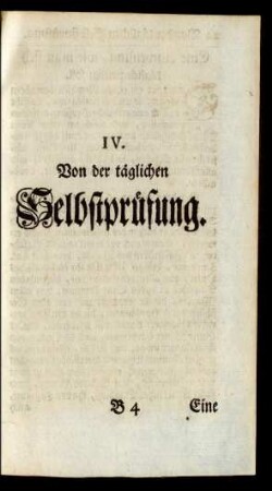IV. Von der täglichen Selbstprüfung