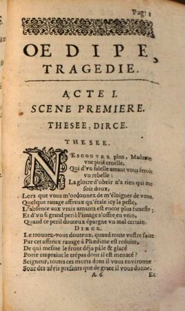 Oedipe : Tragédie