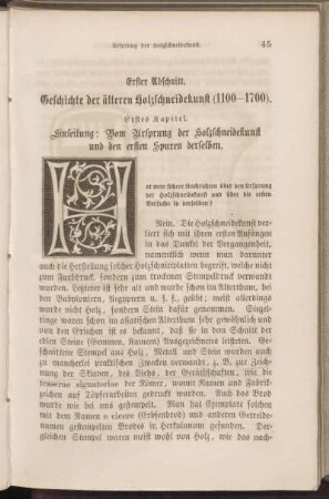 Erster Abschnitt. Geschichte der älteren Holzschneidekunst (1100 - 1700).