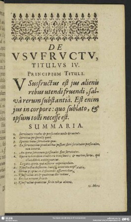 De Usufructu, Titulus IV.