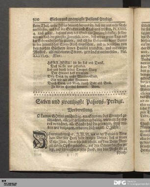 Sieben und zwantzigste Paßions-Predigt.