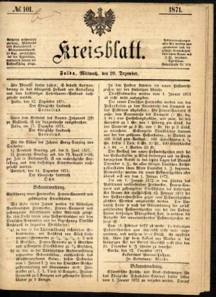 Ausgabe vom Mittwoch, den 20. Dezember 1871.