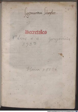 Decretales : mit der Glosse von Bernardus Parmensis