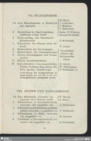 VII. Buchgewerbe