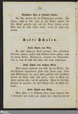 Kalte Schalen