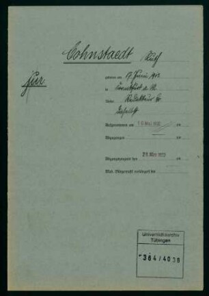 Ruth Cohnstaedt (1912-1933)