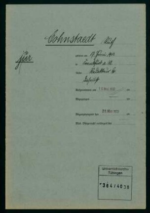 Ruth Cohnstaedt (1912-1933)