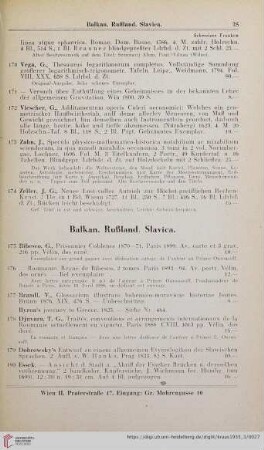 Balkan. Rußland. Slavica (Nr. 175 - 197)