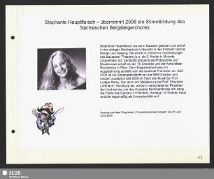 Stephanie Hauptfleisch übernimmt 2006 die Stimmbildung des Sächsischen Bergsteigerchores