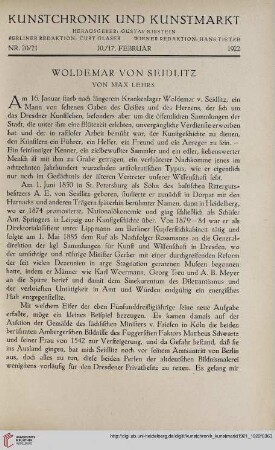 Neue Folge 33 = Jahrgang 57: Woldemar von Seidlitz