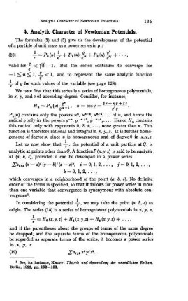4. Analytic Character of Newtonian Potentials.