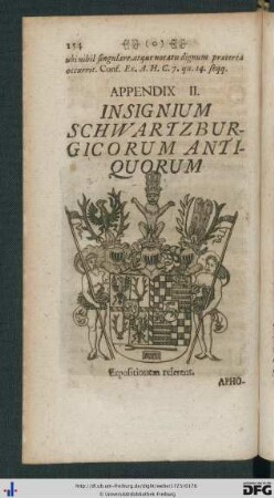 Appendix II. Insignium Schwartzburgicorum.