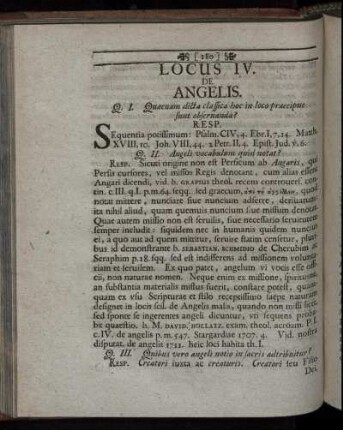 Locus IV. De Angelis.