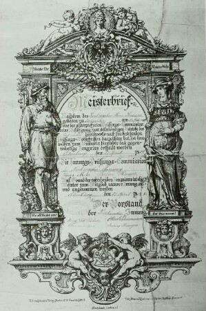 Meisterbrief Korbmacherhandwerk, 1889, Eilenburg