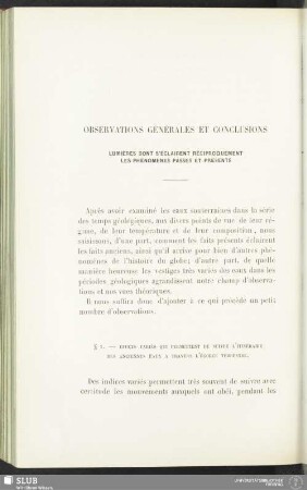 Observations générales et conclusions