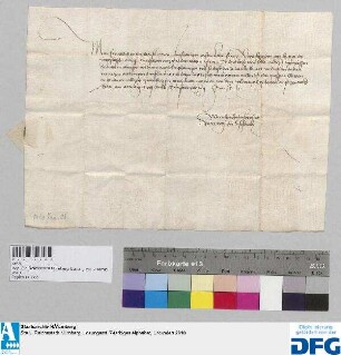 Wernher Hadmstorffer Ritter Vogt zu Ensisheim schreibt an die Stadt Nuernberg in der Angelegenheit des Erhart Keller.