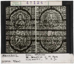 Naumburg, Dom: Westchor, Hl. Demetrius und Hl. Agnes, Mitte 13. Jhd.