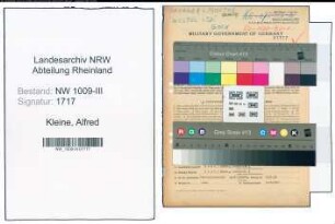 Entnazifizierung Alfred Kleine , geb. 05.04.1896 (Prokurist)