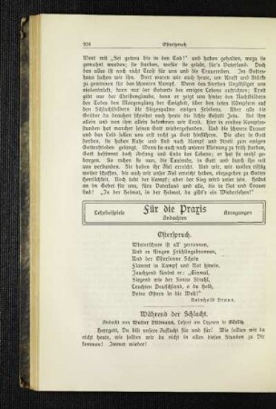 Während der Schlacht : Andacht