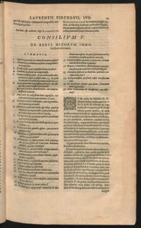 Consilium V. De Rebus Minorum Immobilibus alienatis.