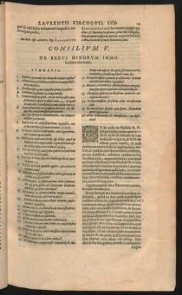 Consilium V. De Rebus Minorum Immobilibus alienatis.